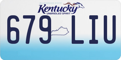 KY license plate 679LIU