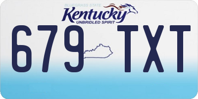 KY license plate 679TXT