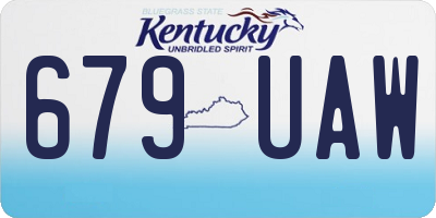KY license plate 679UAW