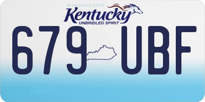 KY license plate 679UBF