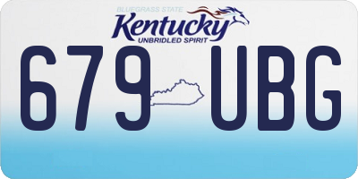 KY license plate 679UBG