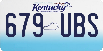KY license plate 679UBS