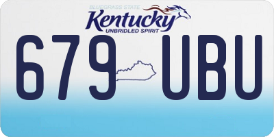 KY license plate 679UBU