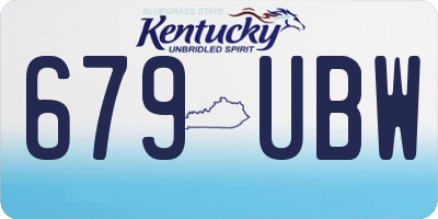 KY license plate 679UBW