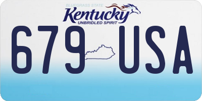 KY license plate 679USA