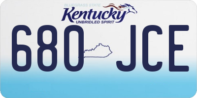 KY license plate 680JCE