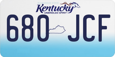 KY license plate 680JCF