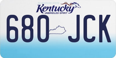 KY license plate 680JCK