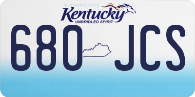 KY license plate 680JCS