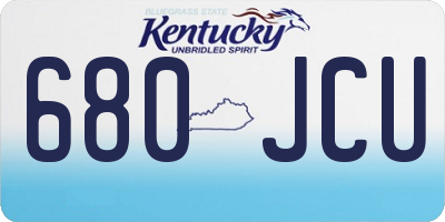 KY license plate 680JCU