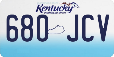 KY license plate 680JCV