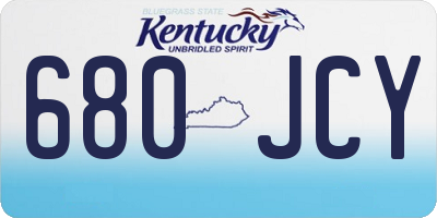 KY license plate 680JCY