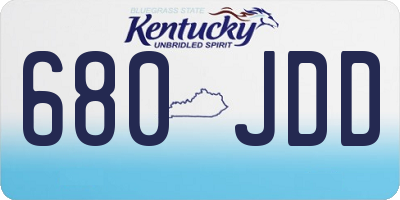 KY license plate 680JDD