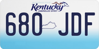 KY license plate 680JDF