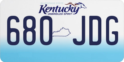 KY license plate 680JDG