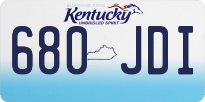 KY license plate 680JDI