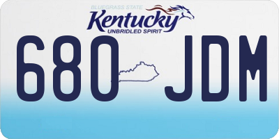 KY license plate 680JDM