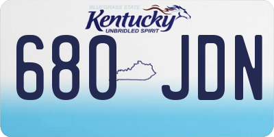 KY license plate 680JDN