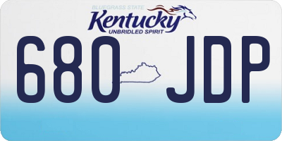 KY license plate 680JDP