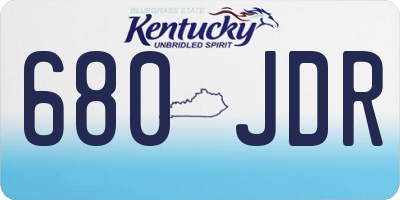 KY license plate 680JDR