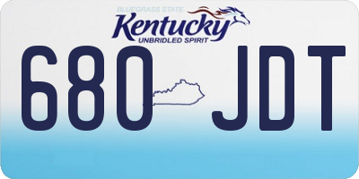 KY license plate 680JDT