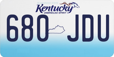 KY license plate 680JDU