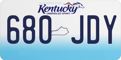 KY license plate 680JDY