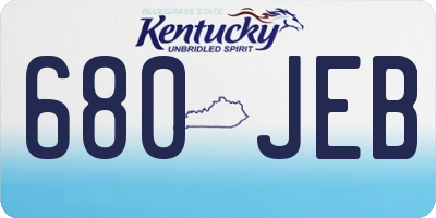 KY license plate 680JEB
