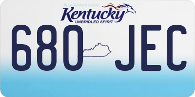 KY license plate 680JEC