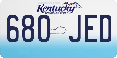 KY license plate 680JED