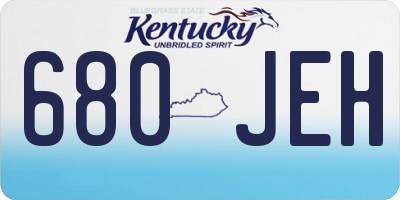 KY license plate 680JEH