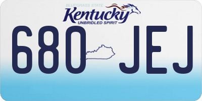 KY license plate 680JEJ