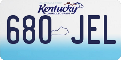 KY license plate 680JEL
