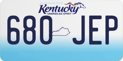 KY license plate 680JEP