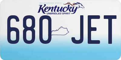 KY license plate 680JET
