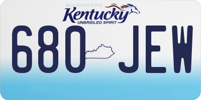 KY license plate 680JEW