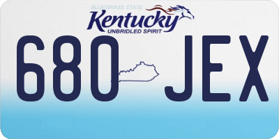 KY license plate 680JEX