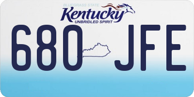 KY license plate 680JFE