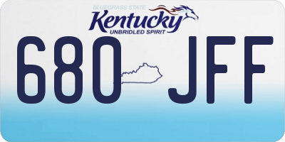 KY license plate 680JFF