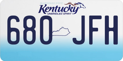 KY license plate 680JFH