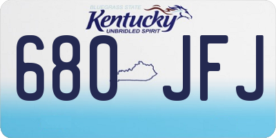 KY license plate 680JFJ