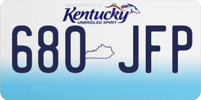 KY license plate 680JFP