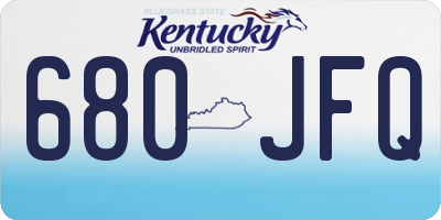 KY license plate 680JFQ