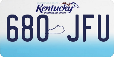 KY license plate 680JFU