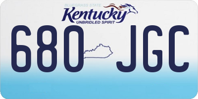 KY license plate 680JGC