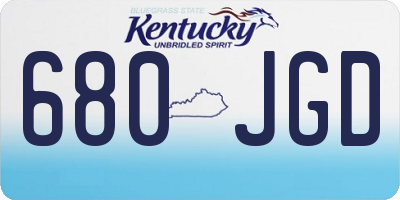 KY license plate 680JGD