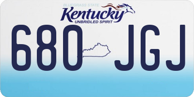 KY license plate 680JGJ