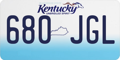 KY license plate 680JGL