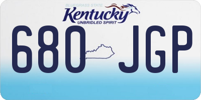 KY license plate 680JGP