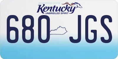 KY license plate 680JGS